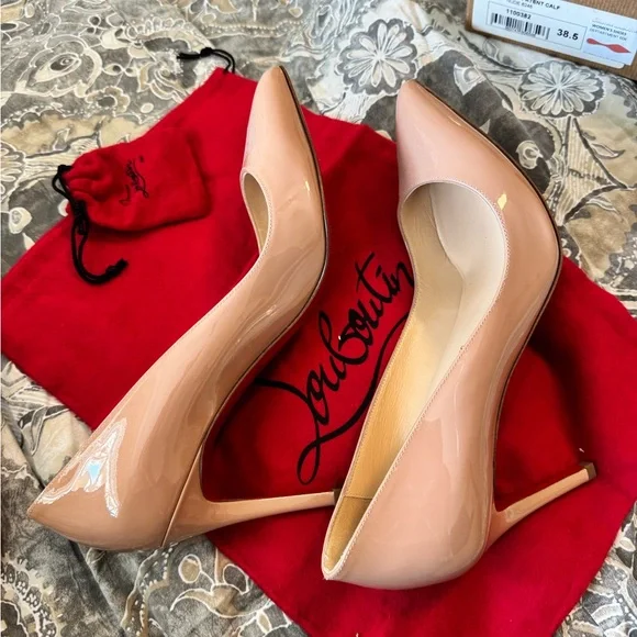 Christian Louboutin Nude Patent Leather Pumps Pigalle 85 - Picture 5 of 11